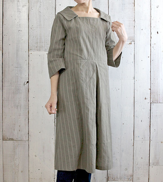 実物大型紙【No.27】大きなフラットカラーのワンピース(SML・2L) [M便