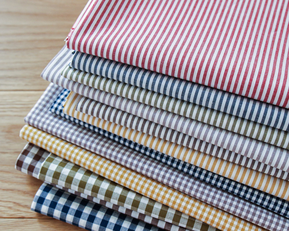 コットンブロードの先染めファインチェックandストライプ Odette [M便