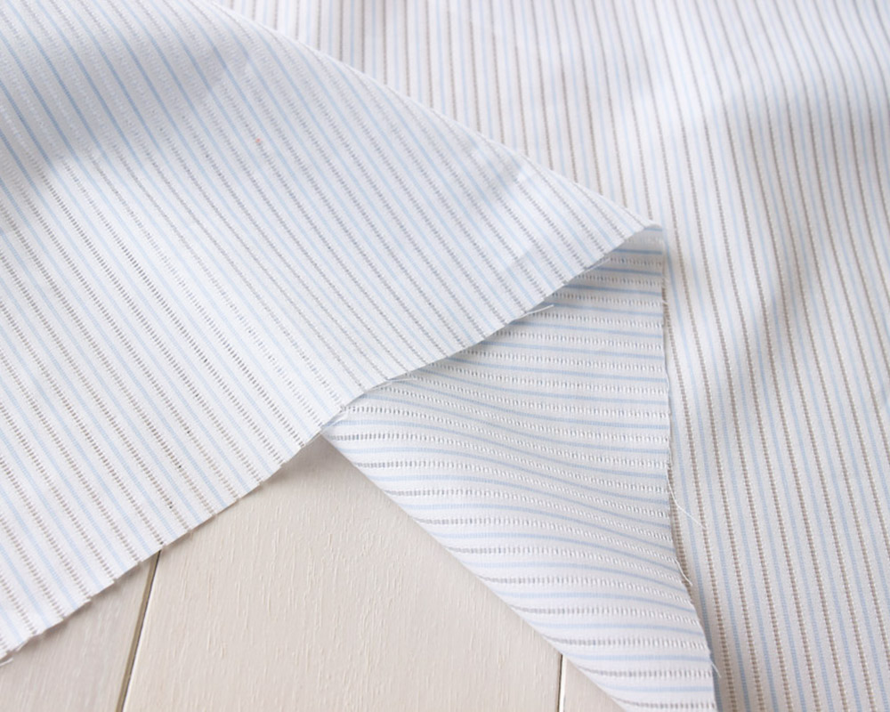 変わり織りドビーの先染め・ストライプコットン Clothilde [M便 1/6]の