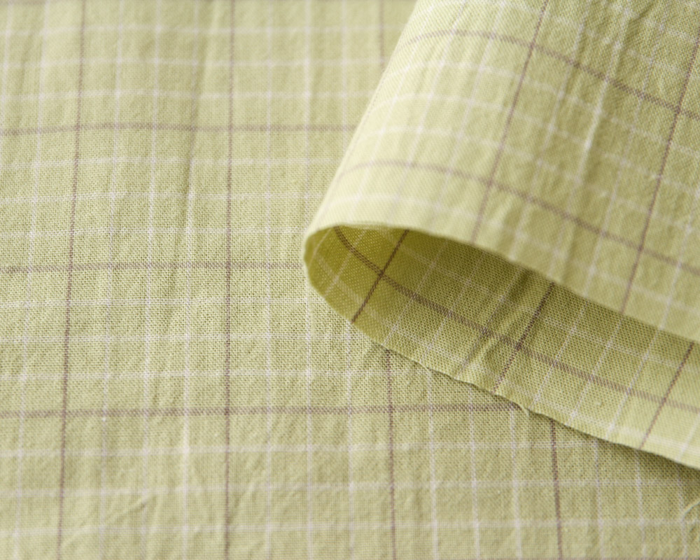 ナチュラル・ワッシャー加工＞＜播州織＞くすみカラーのプレミアム・強