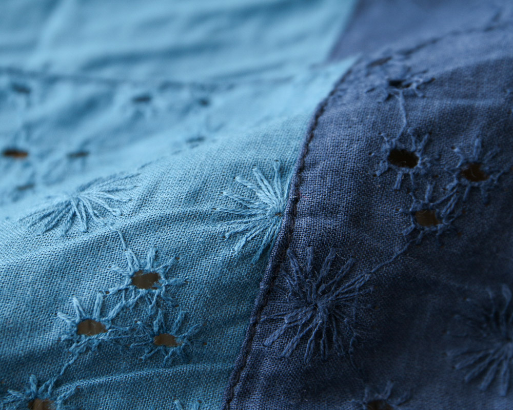 インディゴ染めのインド刺繍 パッチワーク Marion [M便 1/3]の通販