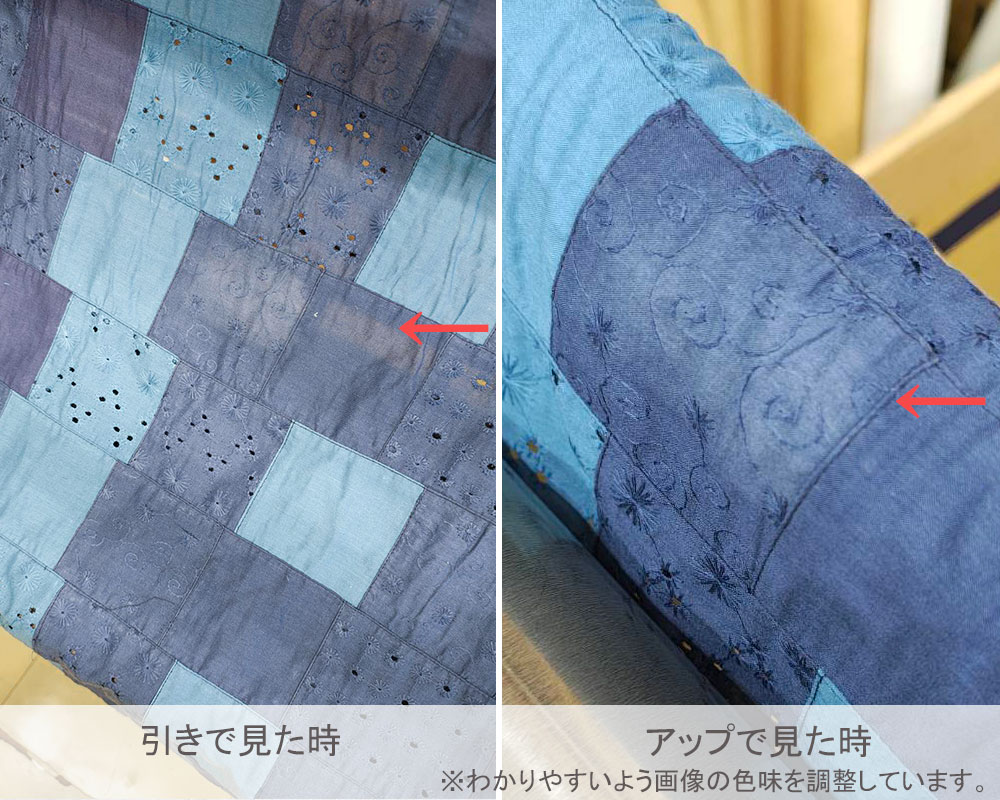 インディゴ染めのインド刺繍 パッチワーク Marion [M便 1/3]の通販