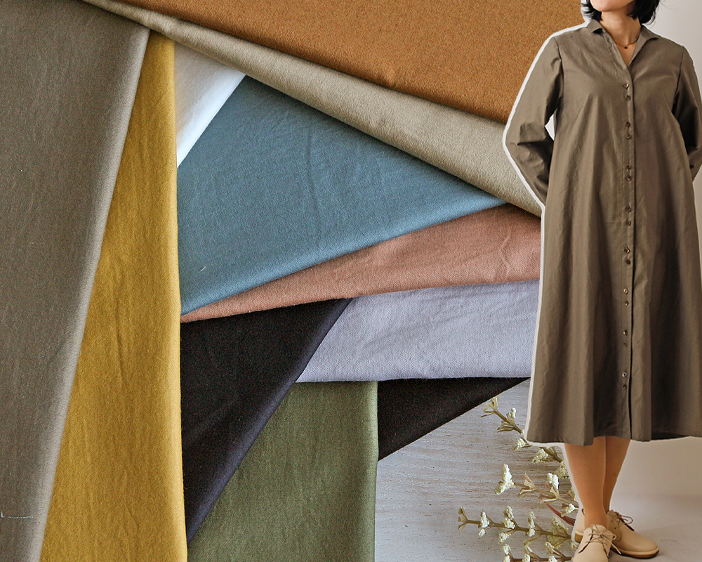 ヴィンテージソフト加工＞しっかりシルキーコットン Flora [M便 1/5]の