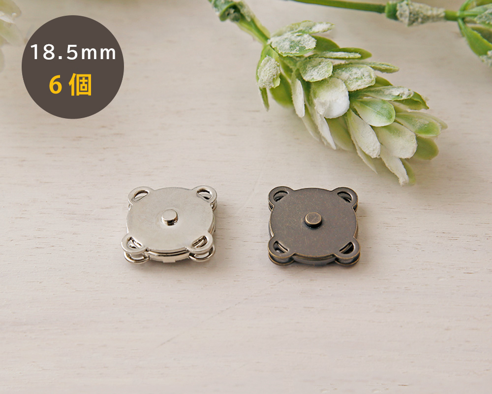 6個セット】 後付け式フラワーマグボタン 直径約18.5mm [M便 1/36