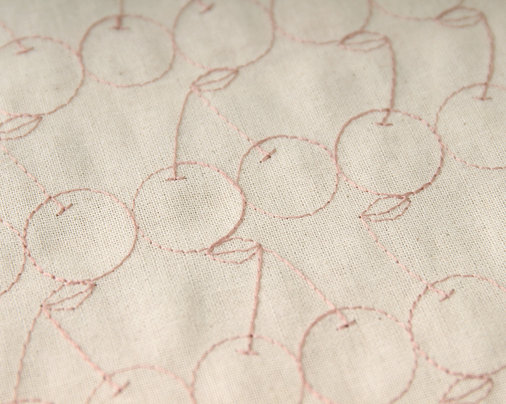 刺繍　さくらんぼ　綿