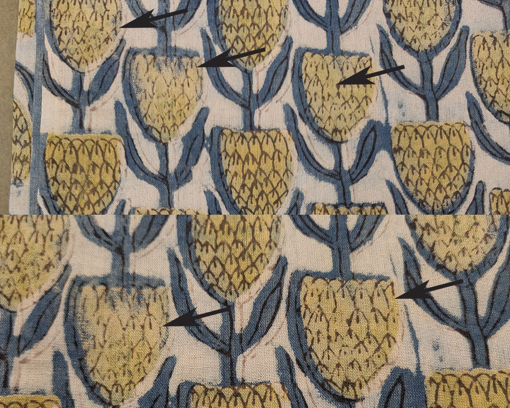 ブロックプリントのコットンリネン・フランネル Darla　 [M便 1/4]-SWANY Online Shop リネンや生地の通販*鎌倉スワニー