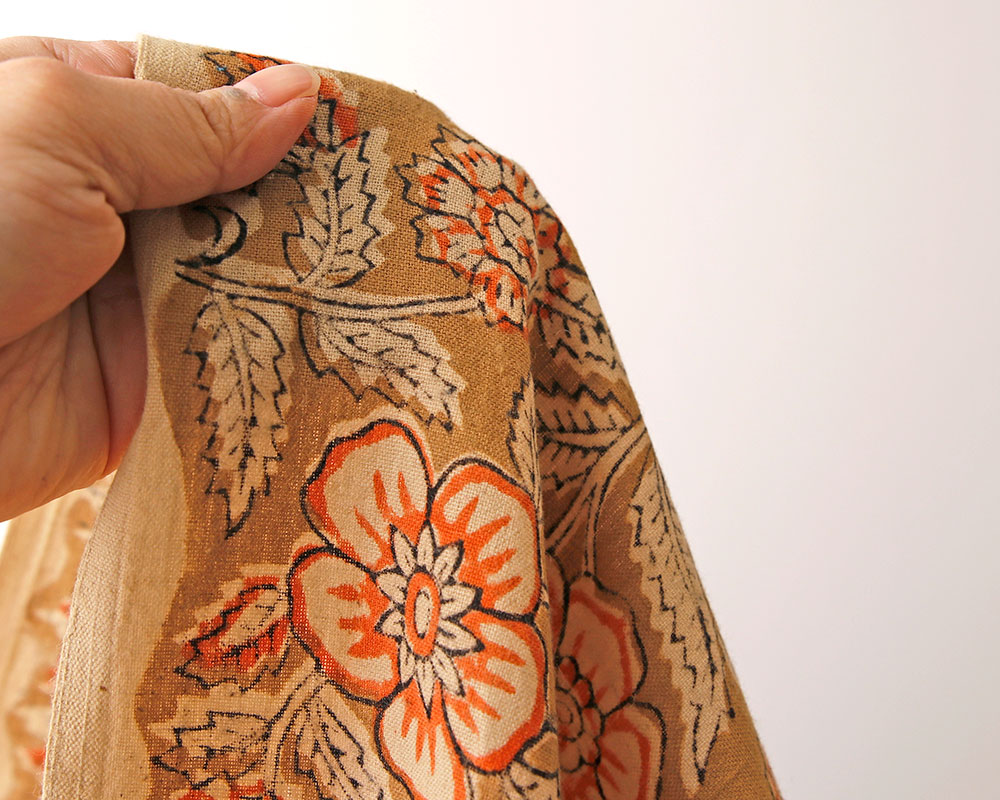 ブロックプリントのコットンリネン・フランネル Ella [M便 1/4]の通販