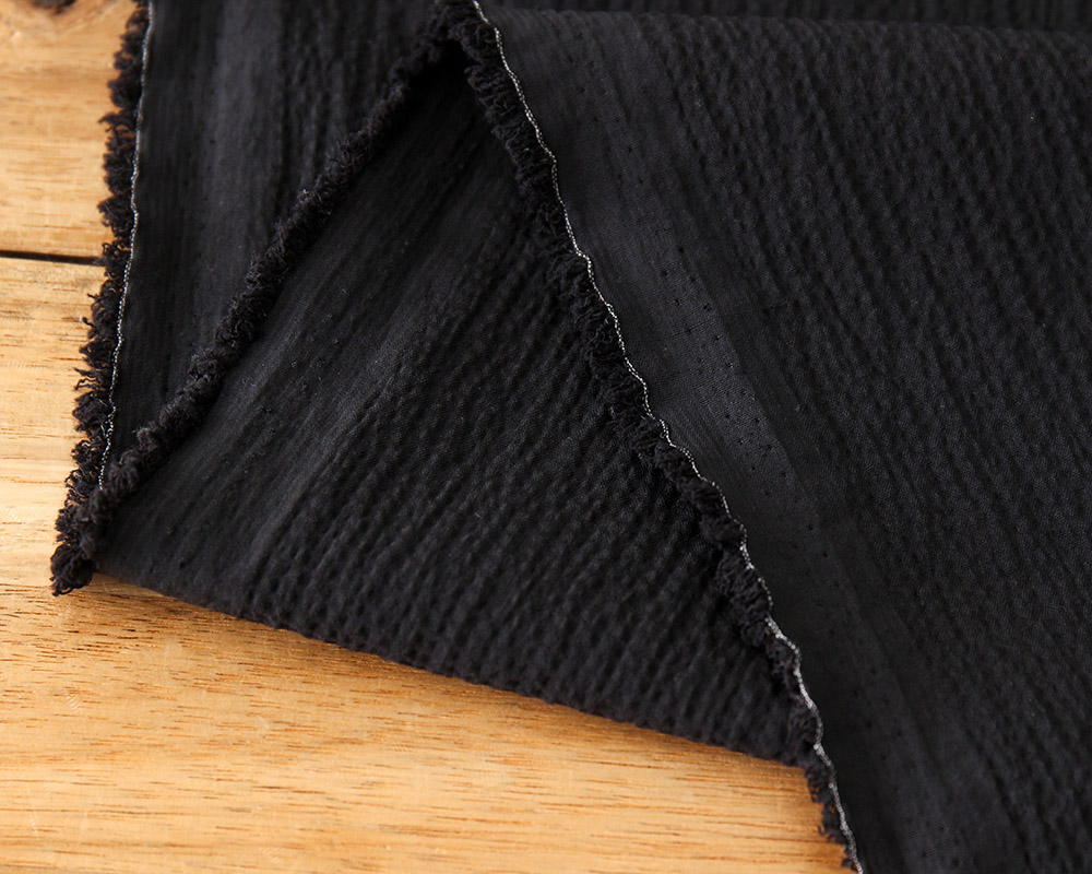 5mカット】マイクロウェーブ加工の撥水ナイロンストレッチ（ブラック