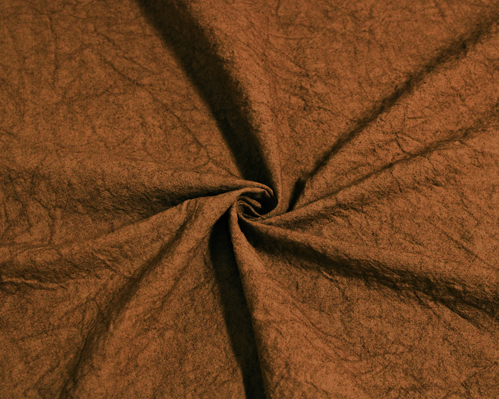 ヴィンテージソフト加工＞柿渋染めのハーフリネン・ライトキャンバス