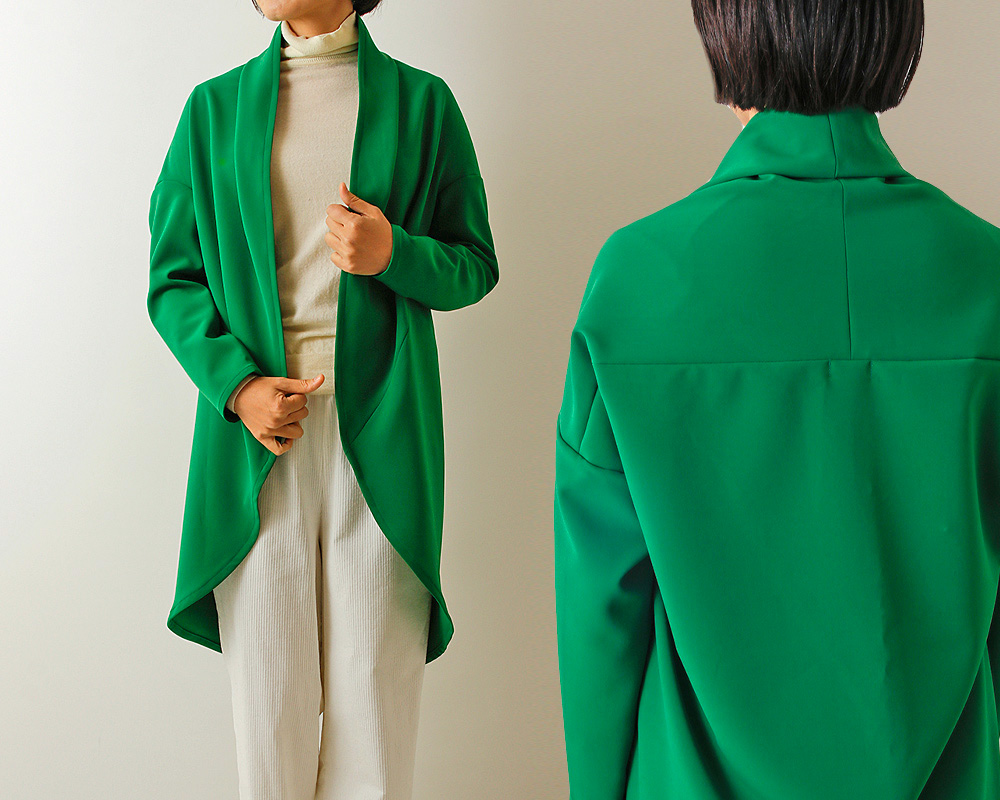 USS2 Oblique W-Zip JKT グリーン PD]【5mカット】＜尾州産＞2wayストレッチのダブルクロス Adria [M便NG