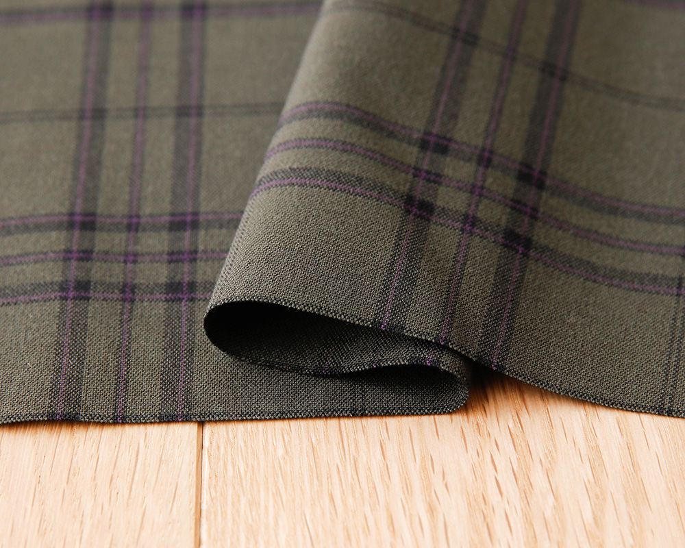 PD]【5mカット】【Made in 尾州】タータンチェックのストレッチクロス