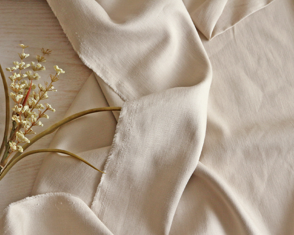 ソフト加工＞リネンandレーヨンの柔らかナチュラルファブリック