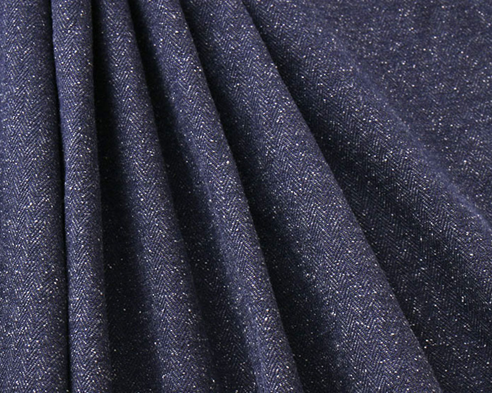 岡山県産＞ミッドナイトネイビーのジャズネップ・ヘリンボーン柄