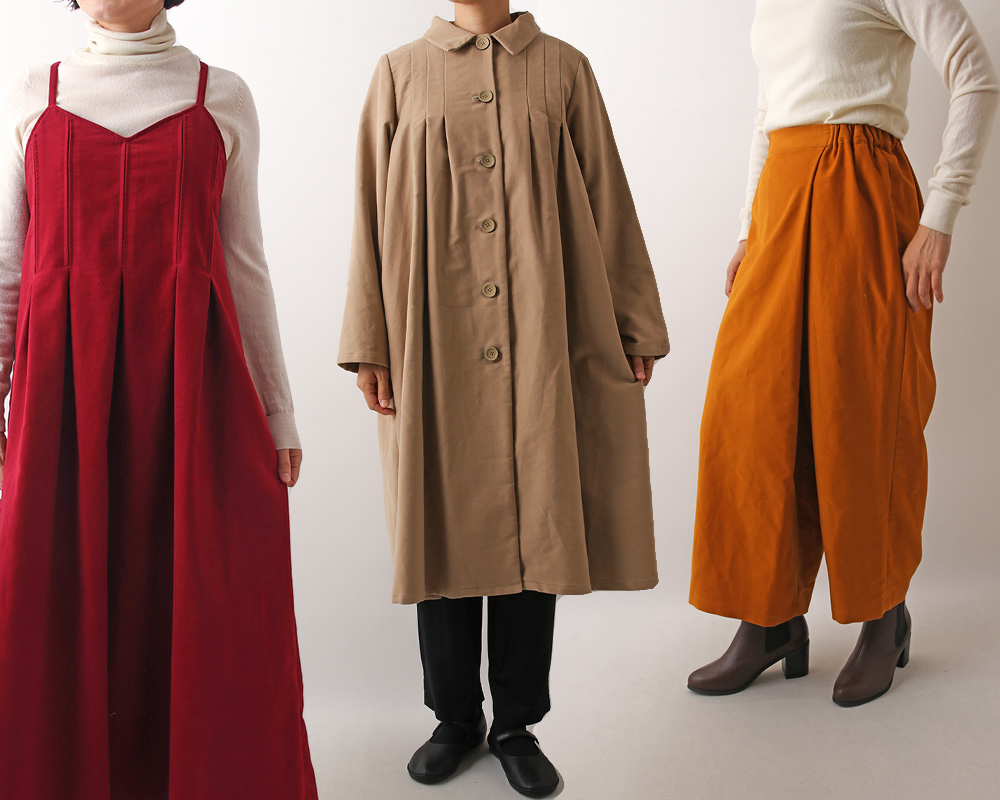 Made in 尾州＞プレミアムコットンのモールスキンファブリック Florina