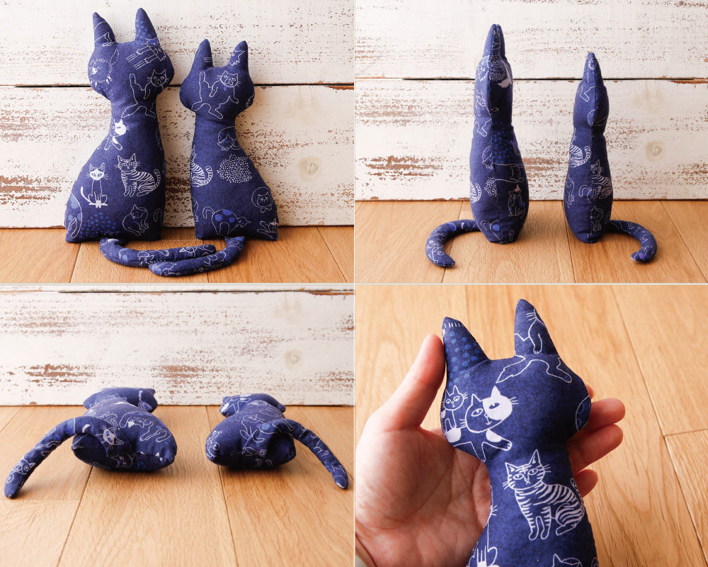 寸法図【NO.5312】なかよしネコのぬいぐるみ【S/M】 [M便 0/1]の通販