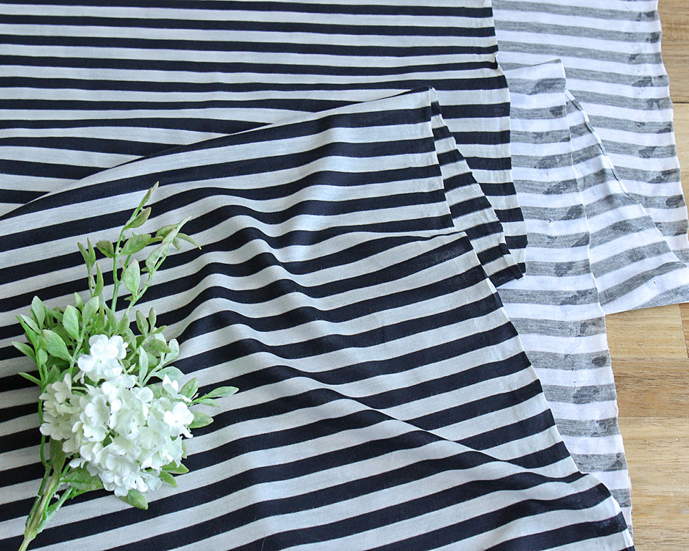 シルケット加工＞レーヨン天竺のボーダーニット Elena [M便 1/4]の通販