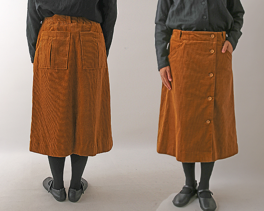 5mカット】＜ヴィンテージソフト加工＞アンバーカラーの柔らか太畝