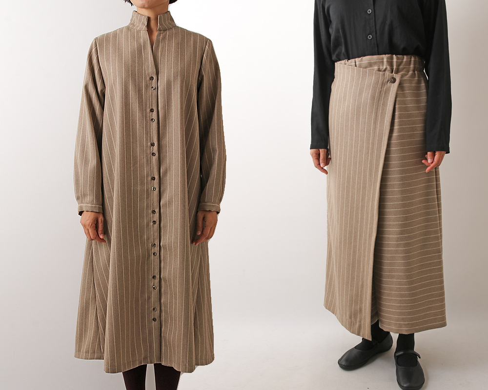 Sanon　0331 5mカット】＜Made in 尾州＞ドビー織ストライプのプレミアムサキソニー