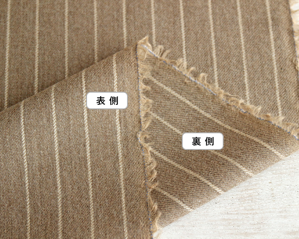 Sanon　0331 5mカット】＜Made in 尾州＞ドビー織ストライプのプレミアムサキソニー