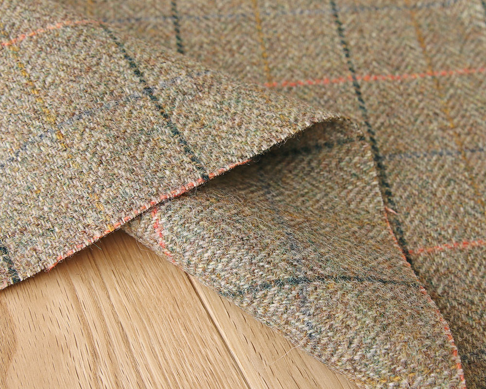 イタリー製＞ヘリンボーンチェック・ピュアウール・ツイード Greta [M