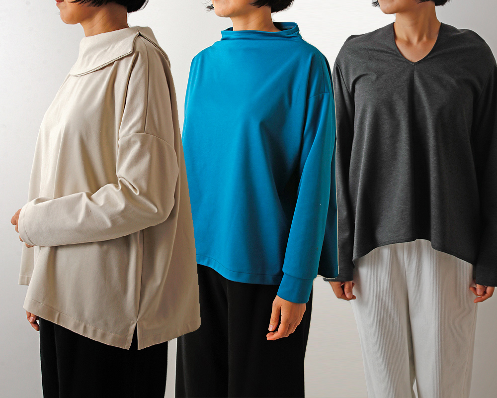 シルケット加工＞スタイリッシュコットンのポンチニット Jitka [M便 1