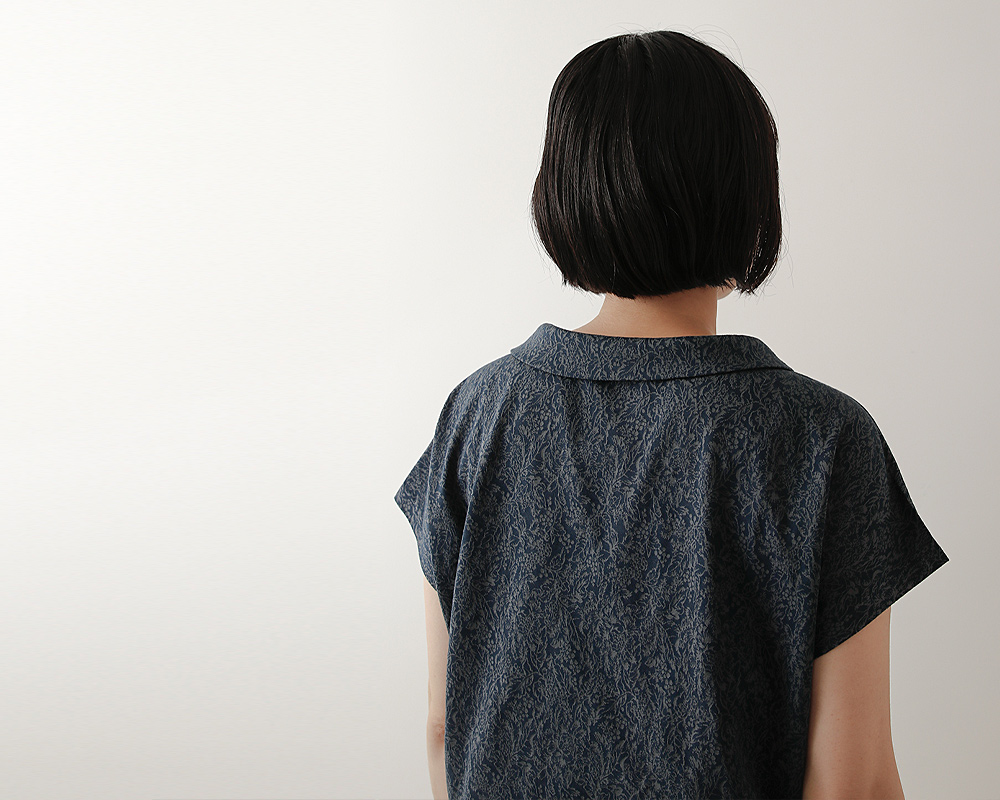 5mカット】【ワケあり】ボタニカルジャガード編みのコットン天竺 Sara