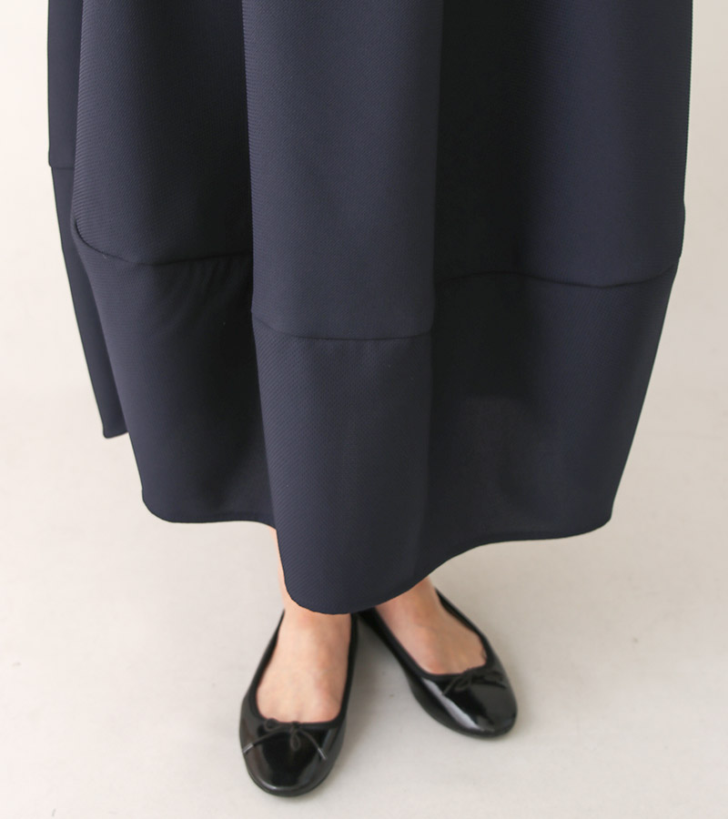 フォクシーナイロン素材バルーンスカート - ひざ丈スカート