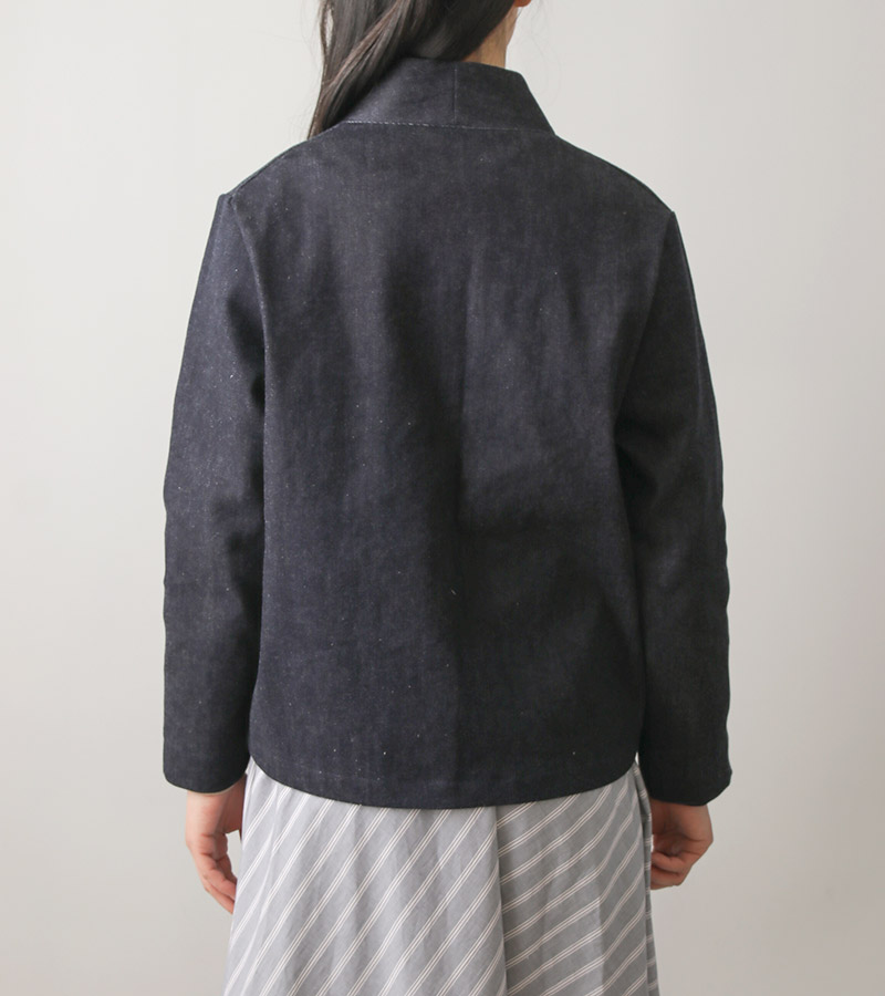 寸法図【NO.530】身頃続きカラーのきれいめジャケット