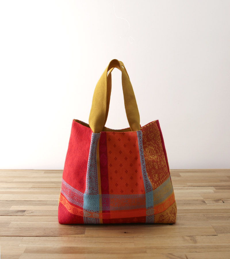 寸法図【NO.3117】手紐はさみ込みタックのトートバッグ [M便 0/1]の