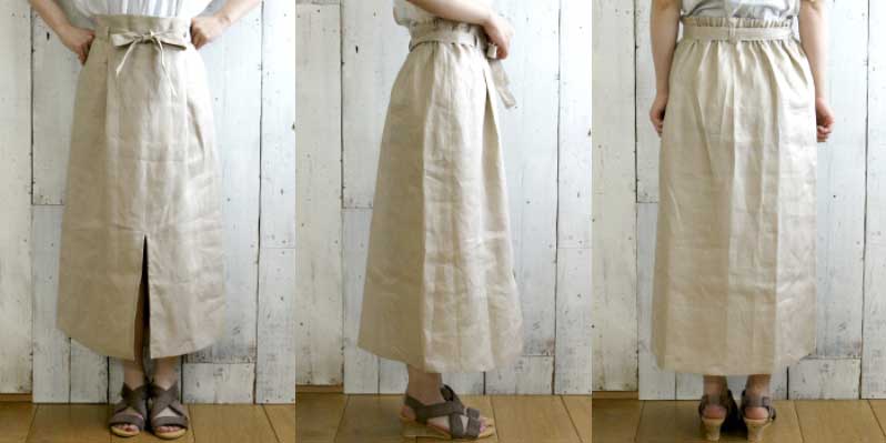 実物大型紙【No.318】ロングスリットセミタイトスカート(SML・2L) [M便