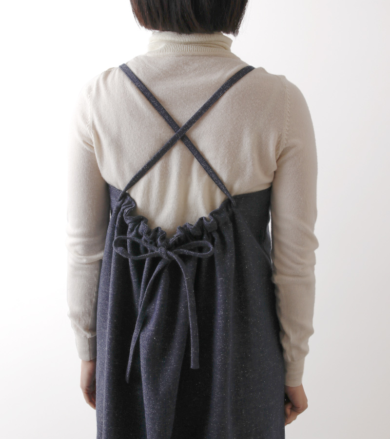 PD]＜岡山県産＞ミッドナイトネイビーのジャズネップ・ヘリンボーン柄