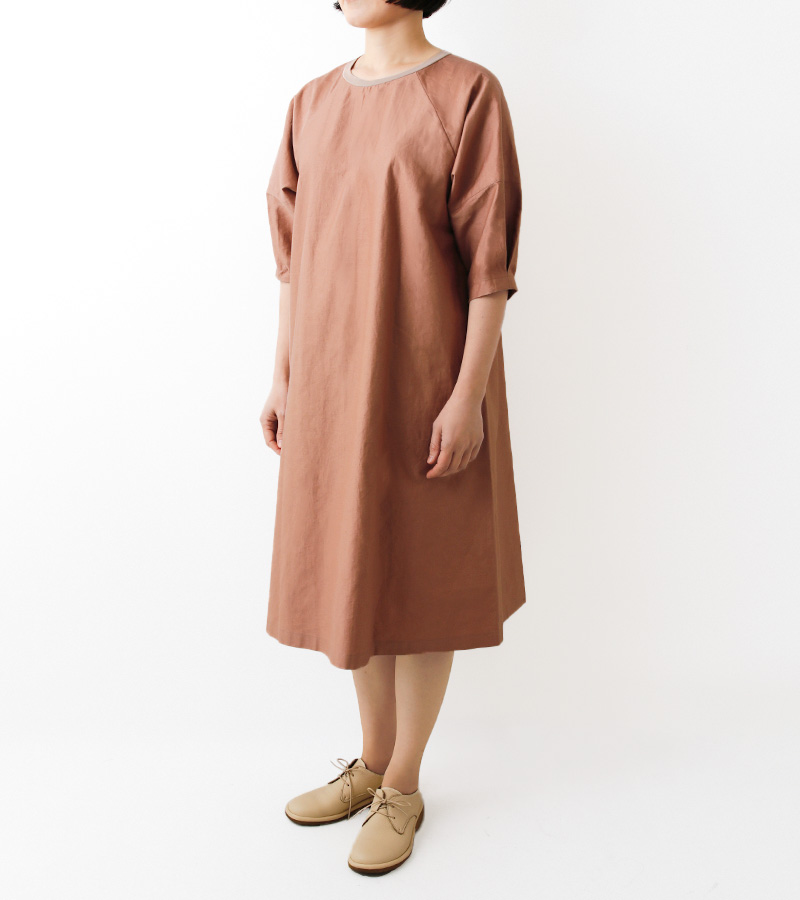 実物大型紙【No.6014】バルーンスリーブのラグランワンピース