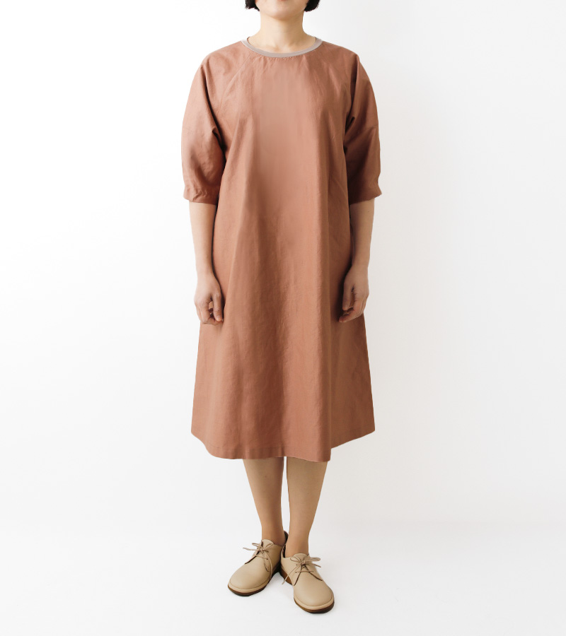 実物大型紙【No.6014】バルーンスリーブのラグランワンピース