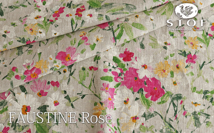 Fun Yuwa TRI PANEL Vintage ROSES  Linen/Cotton Fabric Zakka Style BTY 